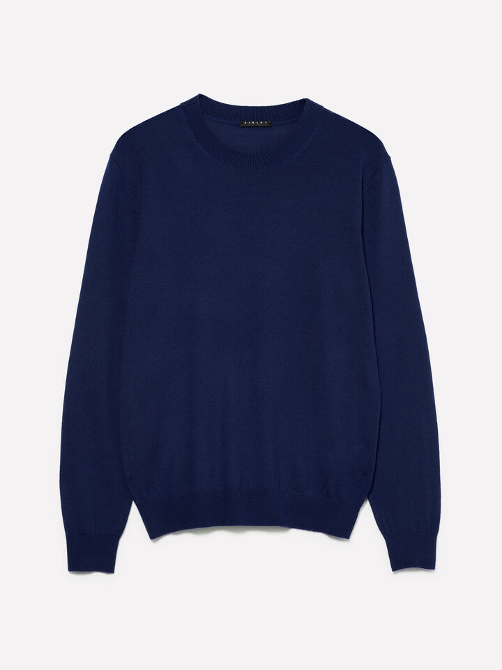Maglia blu navy in misto lana - maglie girocollo da uomo - Blu Scuro | Sisley image number 1